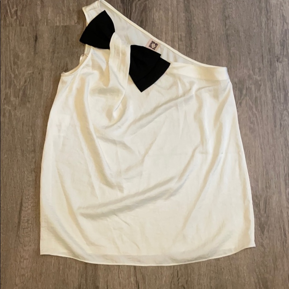 One Shoulder Blouse w/Bow Detail